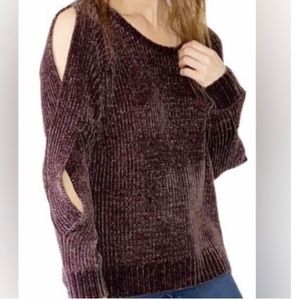 CALIA by Carrie Underwood Effortless Chenille Cold Shoulder Sweater Size Small